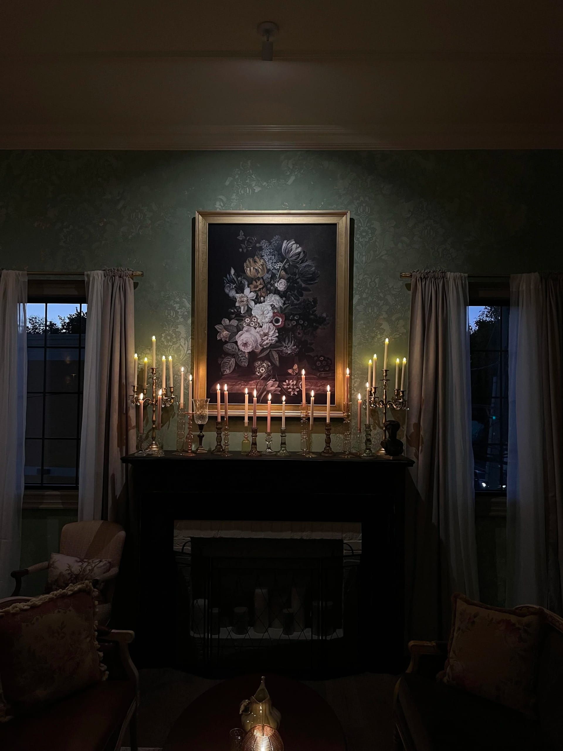 Vida private dining lounge with fireplace in Thornwood Westchester